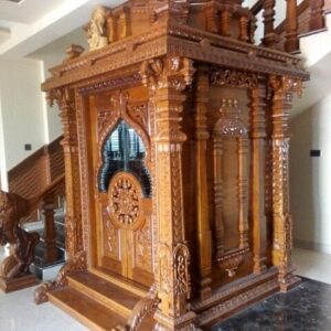 Teakwood Carving Mandir with door