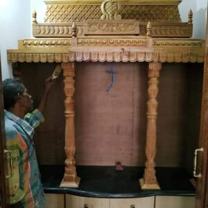 Teakwood Temple Design for Home pooja mandir