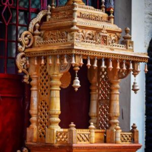 Handcrafted Home Pooja Temple with Bells
