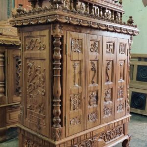 Teak Wood Wooden Carved Pooja Mandapam For Home