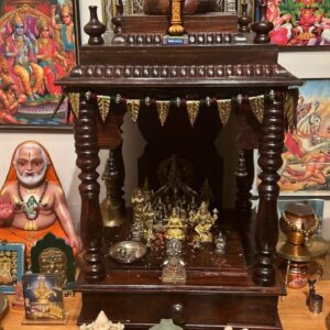 Brown Teak Wood Wooden Pooja Mandir For Home