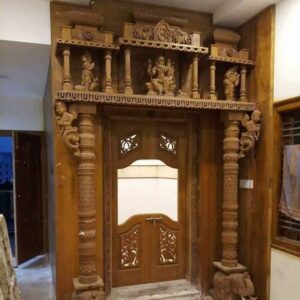 Teak Wood Wooden Pooja Mandir For Home Temple