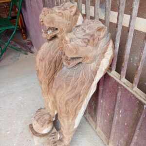 Paired Lion wood Wall Brackets