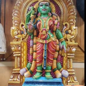 Wooden Meenakshi Amman Statue