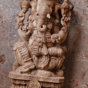 Wood Balinese Dancing wooden Ganesha