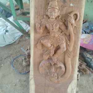Wooden Carved Hanuman Wall Panel