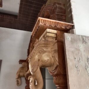 Wood Carved Elephant Wall Bracket