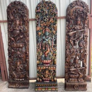 Wooden Carved God Wall Panel