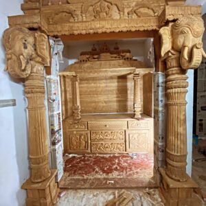 Wall Mounted Teak Wood  For Home Pooja Temple