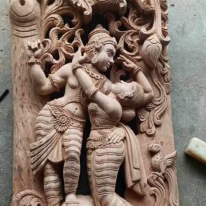 Wooden Carved God Wall Panel