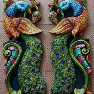 Wooden Peacock Wood Wall Brackets