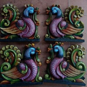 Wooden Peacock Wood Wall Brackets